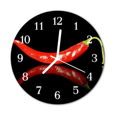 Horloge murale en verre Piments forts