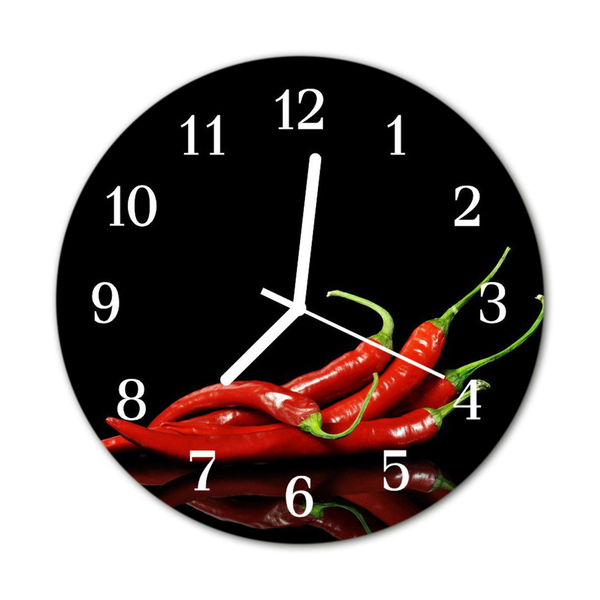 Horloge murale en verre Piments forts