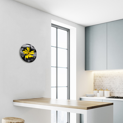 Horloge murale en verre Fleur