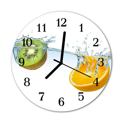 Horloge murale en verre Kiwi oranges