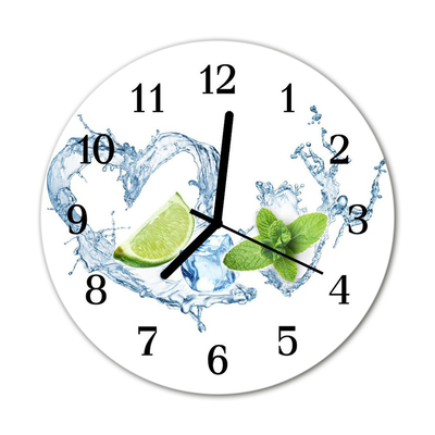 Horloge murale en verre Menthe