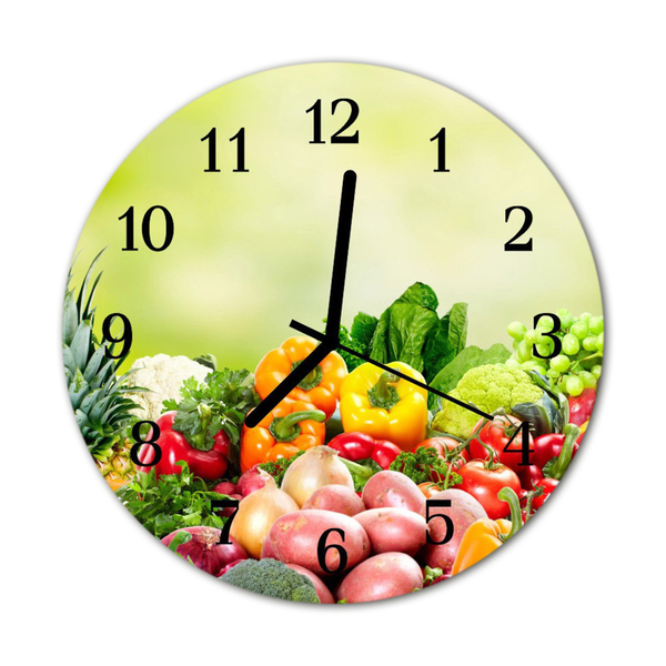 Horloge murale en verre Légume