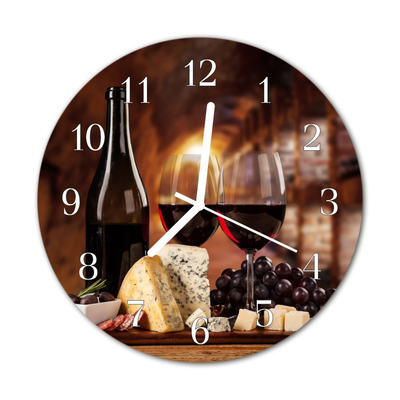 Horloge murale en verre Vin