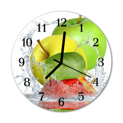 Horloge murale en verre Pomme