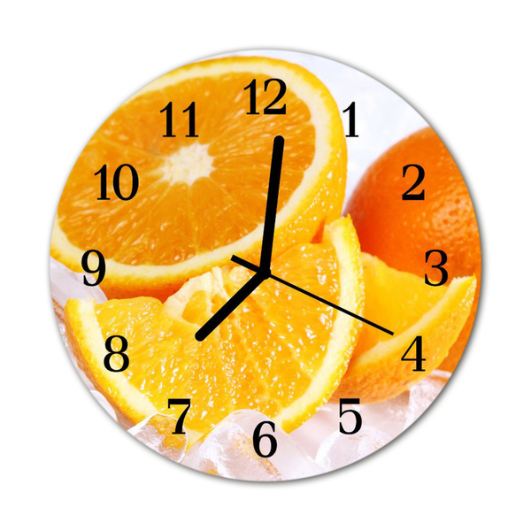 Horloge murale en verre Oranges