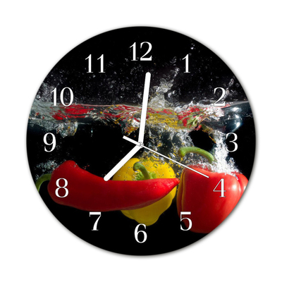 Horloge murale en verre Paprika