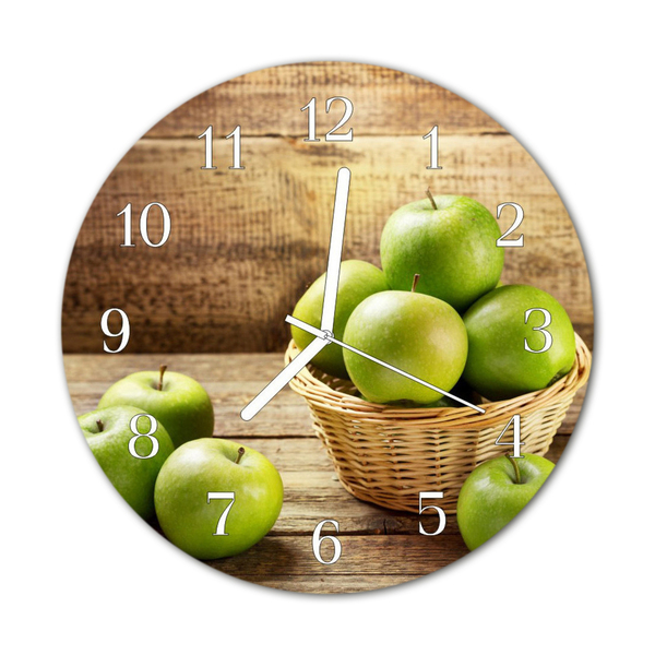 Horloge murale en verre Pomme