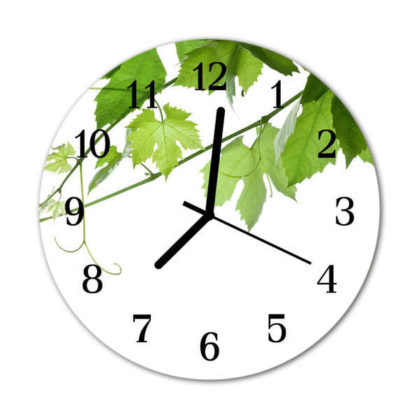 Horloge murale en verre Feuilles