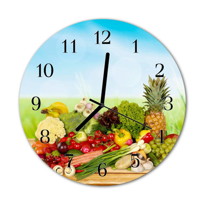 Horloge murale en verre Fruits de légumes