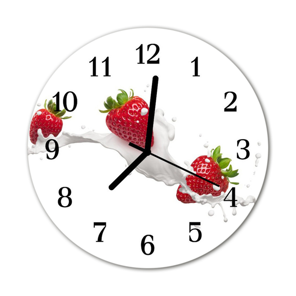 Horloge murale en verre Fraise