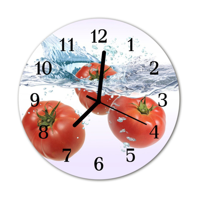 Horloge murale en verre Tomates