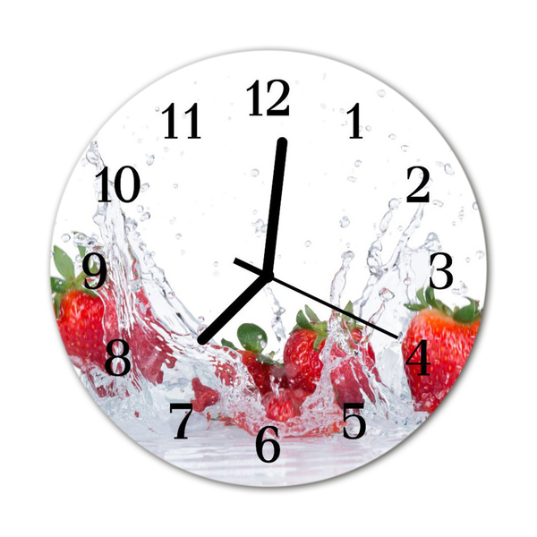 Horloge murale en verre Fraise