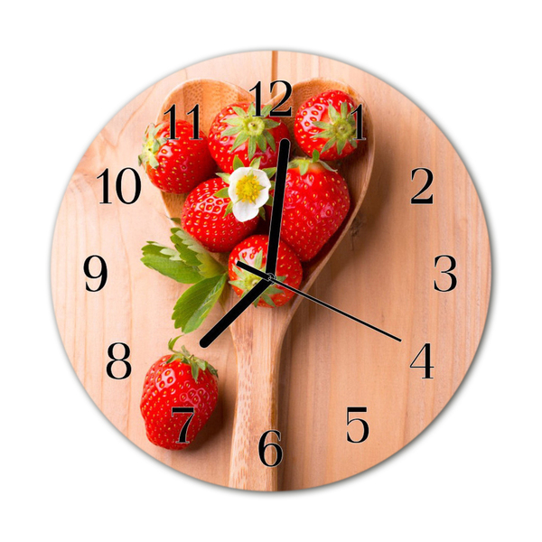 Horloge murale en verre Fraise