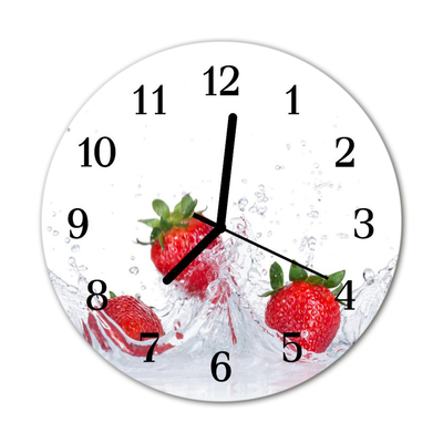 Horloge murale en verre Fraise