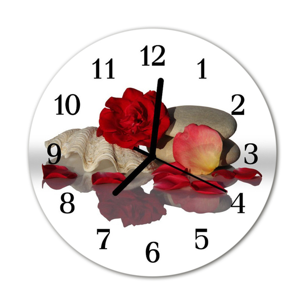 Horloge murale en verre Coquille de rose