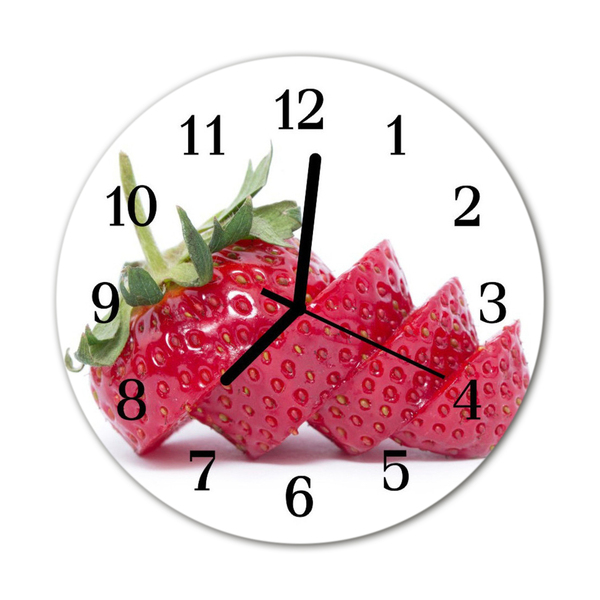 Horloge murale en verre Fraise