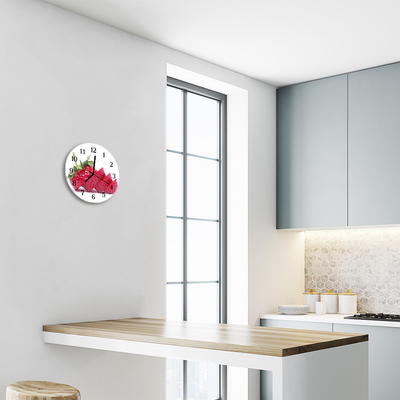 Horloge murale en verre Fraise