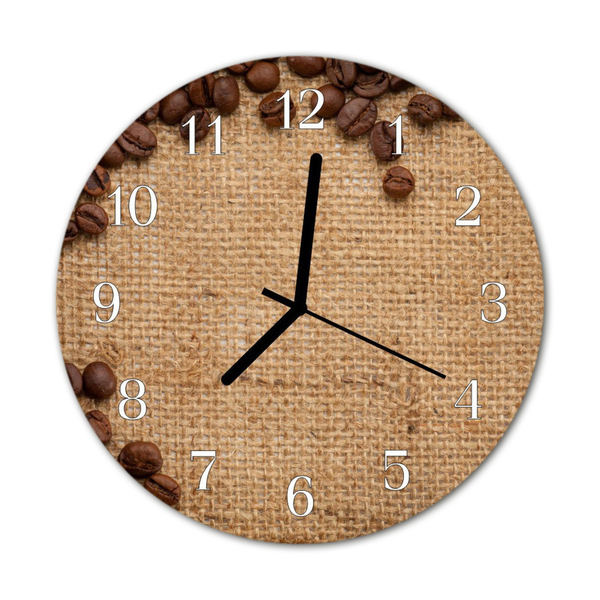 Horloge murale en verre Café en grains