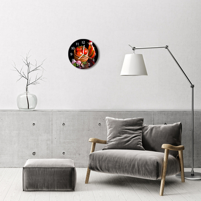 Horloge murale en verre Ail à la tomate