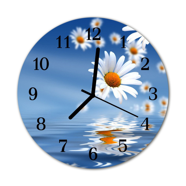 Horloge murale en verre Fleur