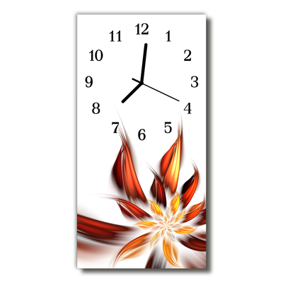 Horloge murale en verre Fleur