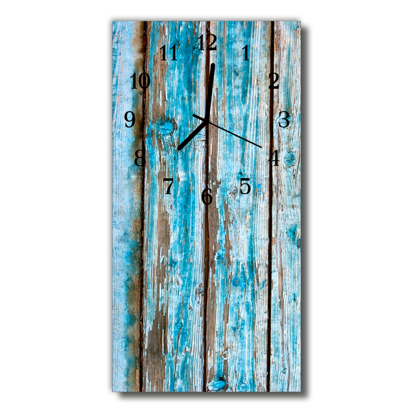 Horloge murale en verre Bois