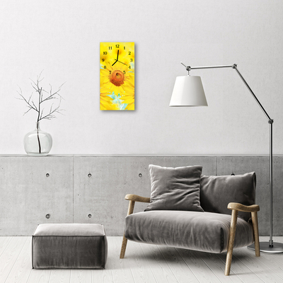 Horloge murale en verre Tournesol