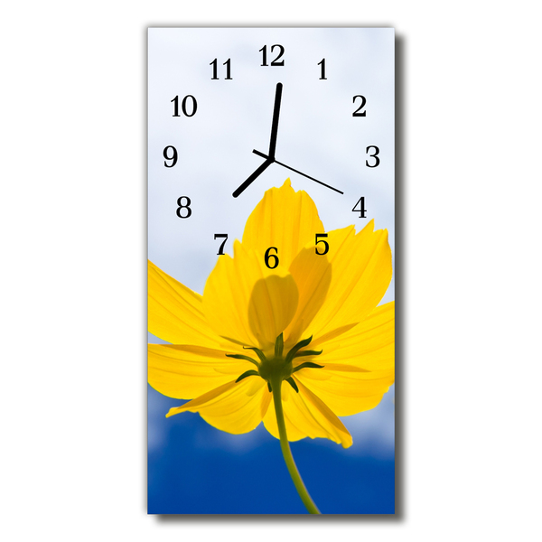 Horloge murale en verre Fleur