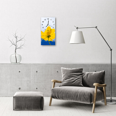 Horloge murale en verre Fleur