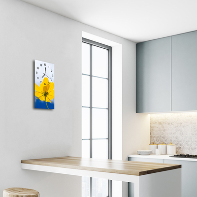 Horloge murale en verre Fleur