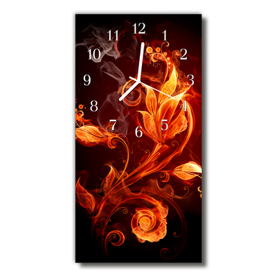 Horloge murale en verre Fleurs