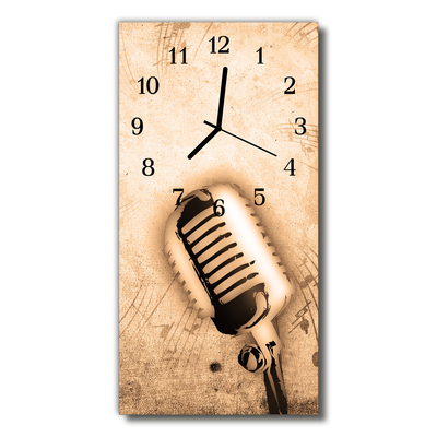 Horloge murale en verre Microphone