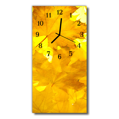 Horloge murale en verre Feuilles