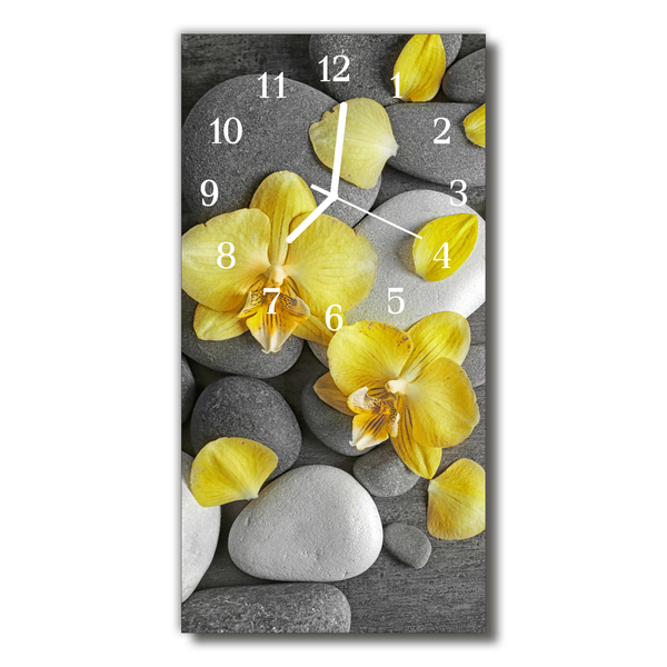 Horloge murale en verre Pierre de fleur