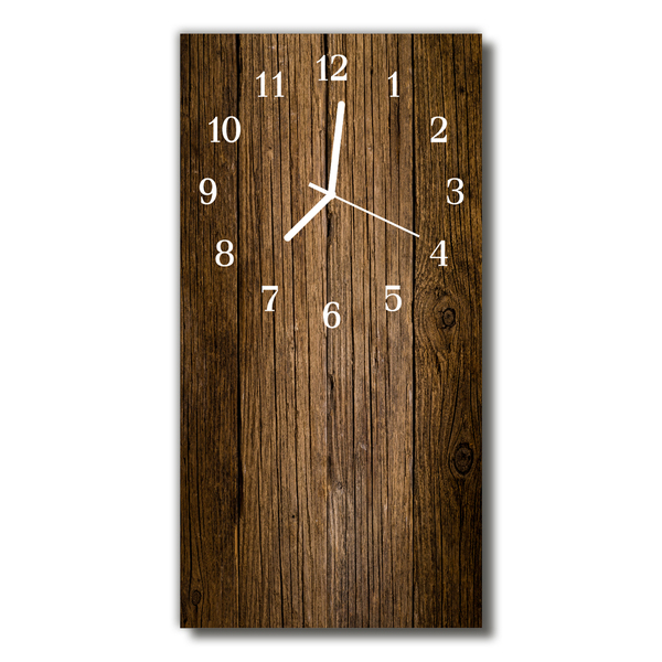 Horloge murale en verre Bois