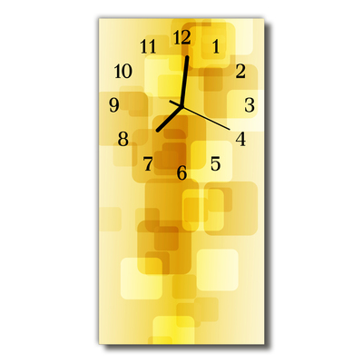 Horloge murale en verre Rectangles d'or