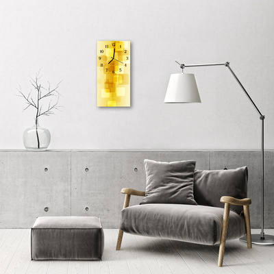 Horloge murale en verre Rectangles d'or