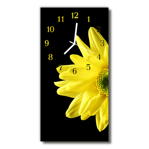 Horloge murale en verre Fleur