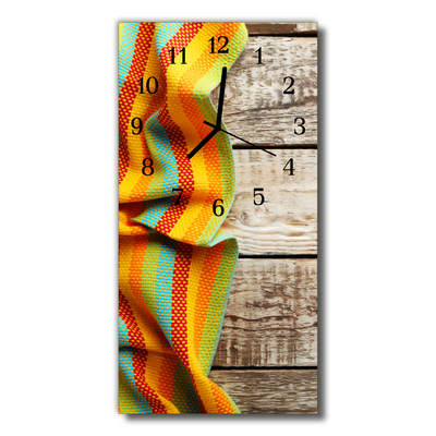 Horloge murale en verre Tissu de bois