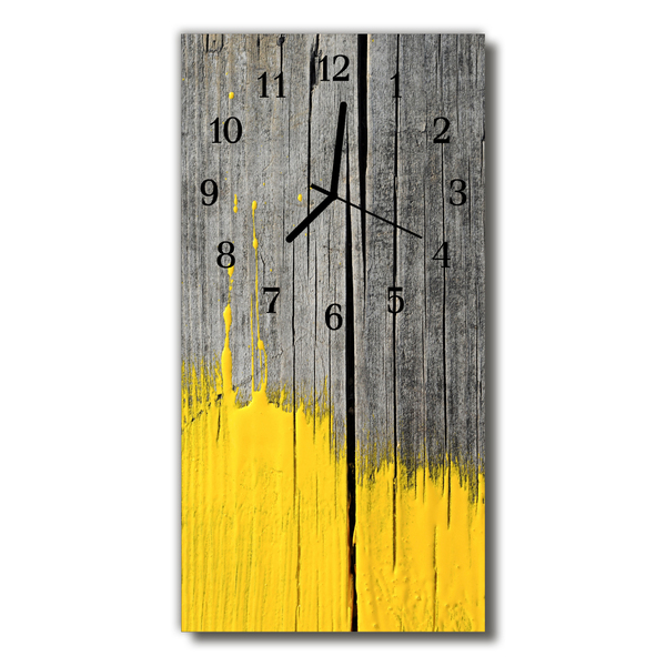 Horloge murale en verre Panneau de bois