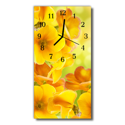 Horloge murale en verre Fleurs