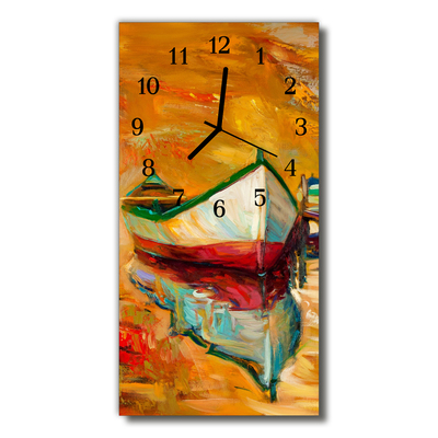 Horloge murale en verre Bateau