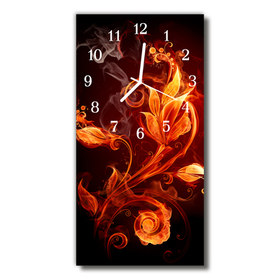 Horloge murale en verre Résumé de fleurs