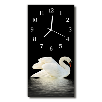 Horloge murale en verre Cygne