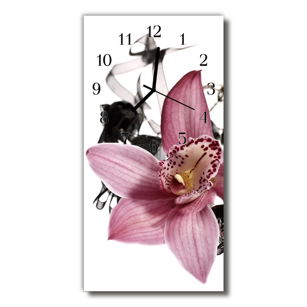 Horloge murale en verre Orchidée