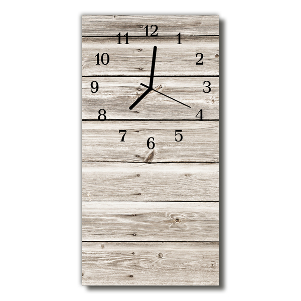 Horloge murale en verre Bandes de bois