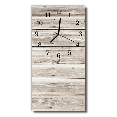 Horloge murale en verre Bandes de bois