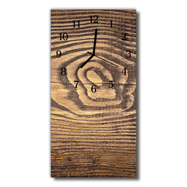 Horloge murale en verre Bois