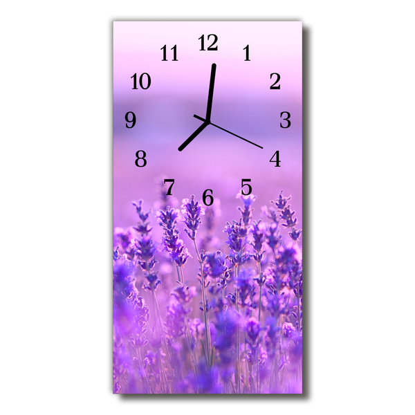 Horloge murale en verre Lavande