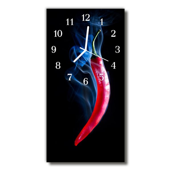 Horloge murale en verre Paprika